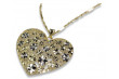 "Pendentif Coeur Moderne en Or Jaune Blanc 14k Élégant" cpn003yw cpn003yw