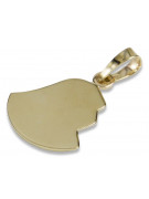 14K Yellow Gold Italian Mary Medallion Icon Pendant pm004y