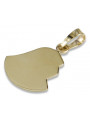 14K Yellow Gold Italian Mary Medallion Icon Pendant pm004y