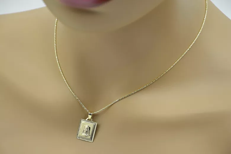 14K жълто златно икона Мария медальон pendant pm002y