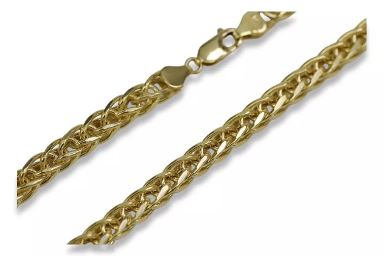 Chaîne en or jaune 14 carats italien à queue de renard (55 cm) cc035y