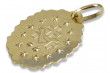 Médaille icône en or jaune 14 carats 585 pendentif de Dieu pm005y