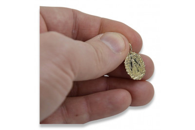 14K Yellow Gold Icon Medallion Gods Pendant pm005y