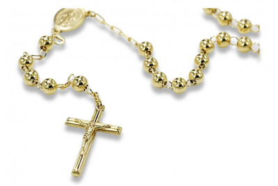 Italian 14K Yellow Gold Rosary Chain Necklace - 50cm rcc012y