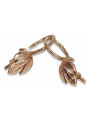 "Boucles d'oreilles vintage en or rose 14 carats 585 avec feuille antique" ven210 ven210