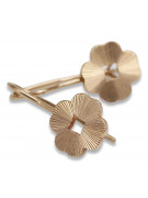 "Boucles d'oreilles feuille vintage en or rose 14 carats 585 sans pierres" ven077 ven077