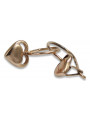 "Original Vintage 14K Rose Gold Heart Earrings with No Stones" ven212 ven212