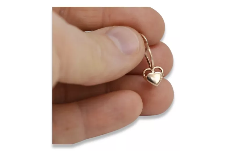 "Original Vintage 14K Rose Gold Heart Earrings with No Stones" ven212 ven212