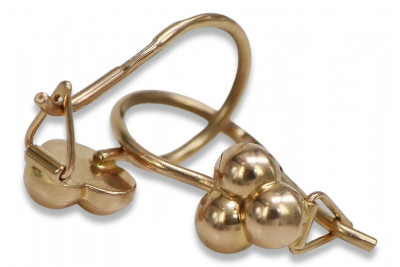 Original Vintage No Stones 14K Rose Gold Ball Earrings ven198 ven198