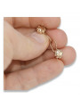 "Boucles d'oreilles fleur d'or rose 14 carats 585 vintage sans pierres" ven229 ven229