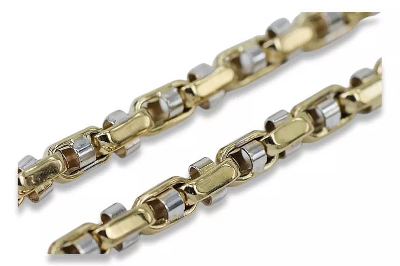 14K Yellow and White Gold Modern Chain Necklace cc101yw