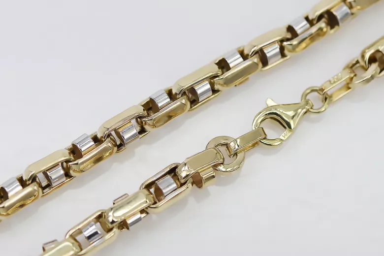 14K Yellow and White Gold Modern Chain Necklace cc101yw