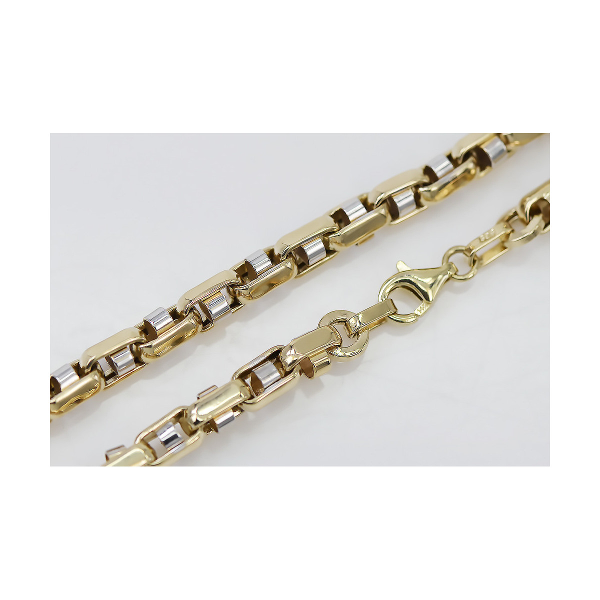 14K Yellow and White Gold Modern Chain Necklace cc101yw