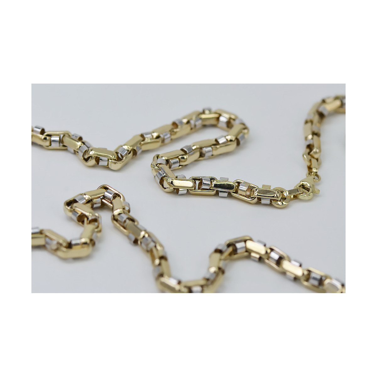 14K Yellow and White Gold Modern Chain Necklace cc101yw