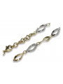 Bracelet fantaisie en or jaune et blanc italien 14 carats cfb003yw