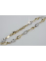 Bracelet fantaisie en or jaune et blanc italien 14 carats cfb003yw