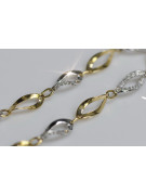 Pulsera de oro italiano 14k amarillo y blanco con piedras preciosas cfb003yw