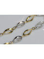 Bracelet fantaisie en or jaune et blanc italien 14 carats cfb003yw