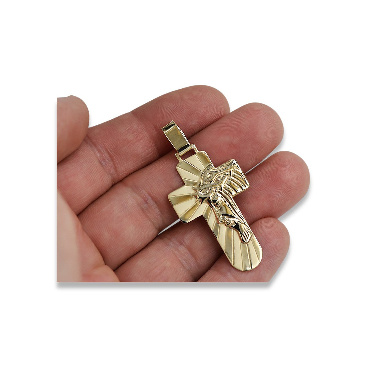 Golden Catholic Cross ★ russiangold.com ★ Gold 585 333 Low price