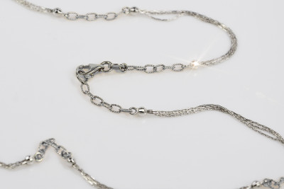 "45cm, 14K White Gold Chain with Unique Italian Design" cct001w