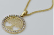 Elegant Italian 14k Gold Globe Pendant Necklace cpc044y&cc035y