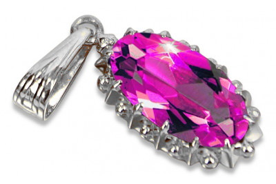 Multi-Gemstone Sterling Silver Pendant with Alexandrite Ruby Sapphire Amethyst vpc016s