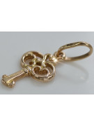 "Pendentif Clé Vintage en Or Rose 14 carats 585, Pas de Pierres" vpn019 vpn019