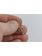 "No Stones Original Vintage 14K Rose Gold Key Pendant"  vpn019 vpn019