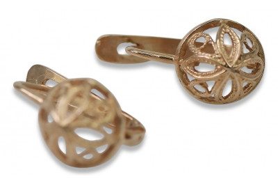 "Blossom-Inspired Earrings in Original Vintage 14K Rose Gold - No Stones" ven203 ven203