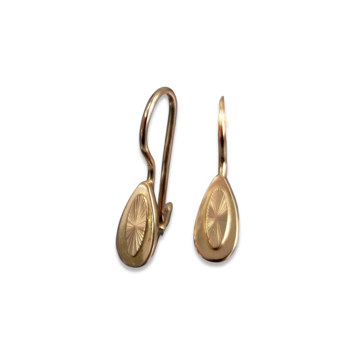 "Original Vintage 14K Rose Gold Leaf Earrings without Stones" ven138 ven138