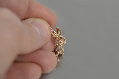 Exquisite No Stones Original Vintage 14K Rose Gold Earrings ven166 ven166