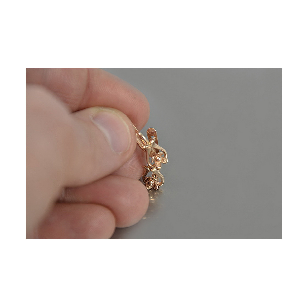 "Elegante Vintage-Roségold 14k 585 Gold Ohrringe ohne Steine" ven166 ven166