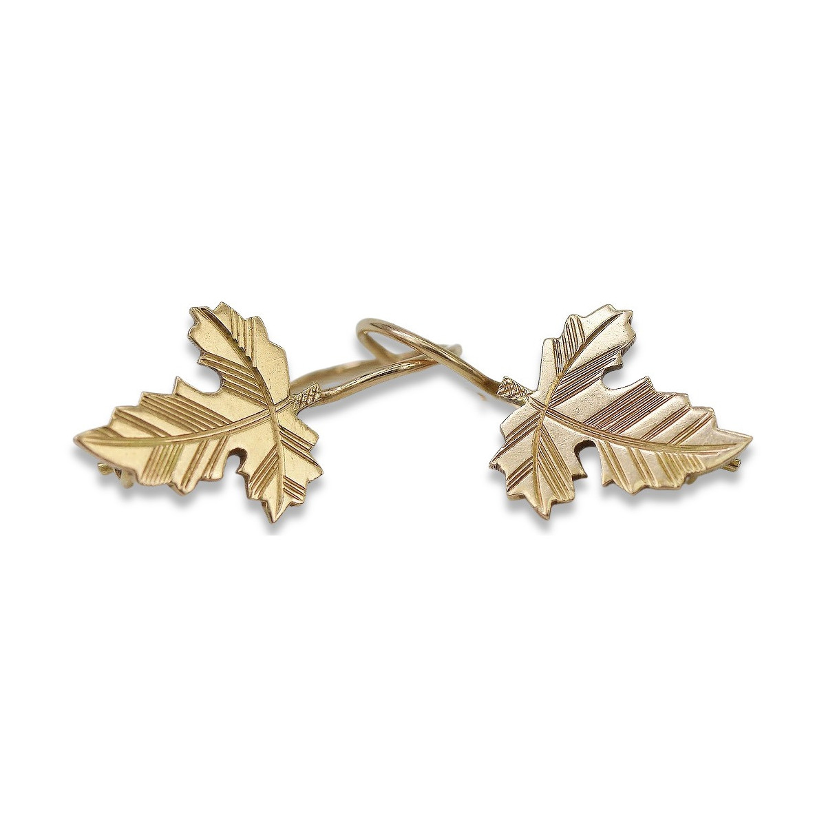 "Original Vintage 14K Rose Gold Leaf Earrings - No Stones" ven140 ven140