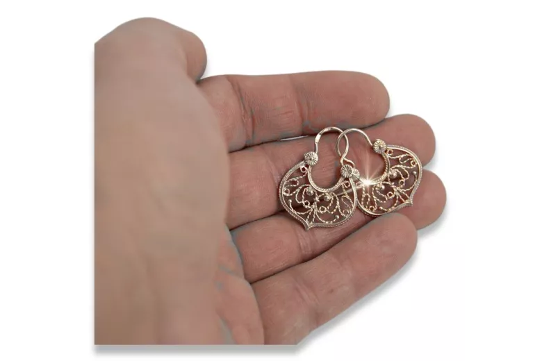 Boucles d'oreilles vintage en argent sterling 925, Pas de pierre ven022s