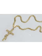 Gold Orthodoxes Kreuz mit Kette ★ zlotychlopak.pl ★ Goldprobe 585 333 Niedriger Preis