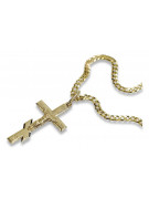 Croix orthodoxe en or avec chaîne ★ zlotychlopak.pl ★ échantillon d’or 585 333 Prix bas