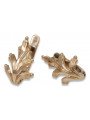 "Boucles d'oreilles feuilles d'or rose 14 carats vintage sans pierres" ven139 ven139