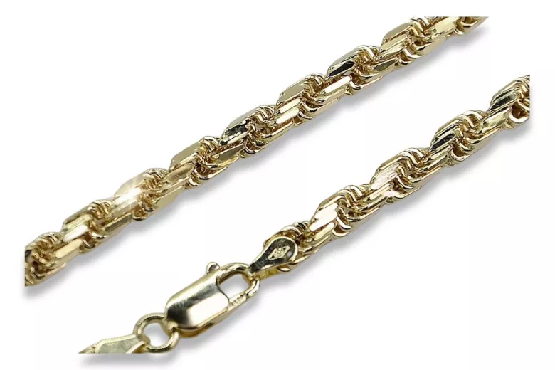 Italian 14K White and Yellow Gold Corda Rope Chain cc038y