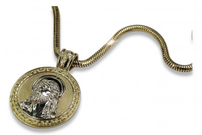 Collar de Jesús en Oro y Cadena de Cuerda (Plata)