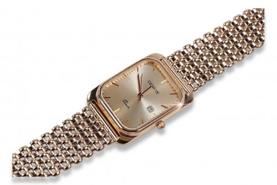 Montre de poignet en or 14k 585 rose vintage avec cadran Geneve mw001r&mbw004r