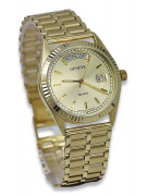 Gold men's watch Geneve ★ zlotychlopak.pl ★ Gold purity 585 333 Low Price!