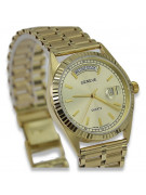 Goldene Herrenuhr Geneve ★ zlotychlopak.pl ★ Gold Reinheit 585 333 Niedriger Preis!