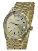 Gold men's watch Geneve ★ zlotychlopak.pl ★ Gold purity 585 333 Low Price!