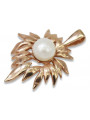 Russian rose Soviet gold pearl pendant