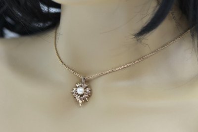 "Classic Pearl Pendant in Vintage 14K Rose Gold" vppr001 vppr001