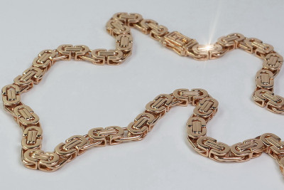 "Roségold Bizantine Etruska Kette mit Vintage Rose Pink 14 Karat Gold" cc056r