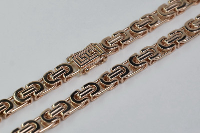 "Roségold Bizantine Etruska Kette mit Vintage Rose Pink 14 Karat Gold" cc056r