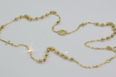 Italienisches gelbes 14 Karat Gold Rosenkranzkette "Dolce Gabbana" rcc002y