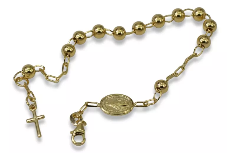 Yellow rose gold rosary bracelet★ russiangold.com ★ Gold 585 333 Low price