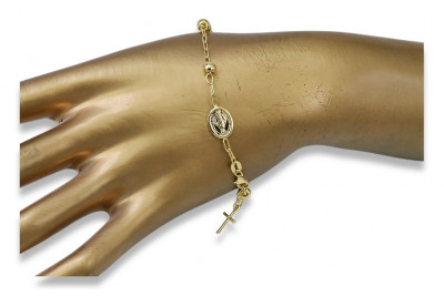 "14K Yellow Gold Italian Rosary Bracelet with Gemstone Accents" rbc003y